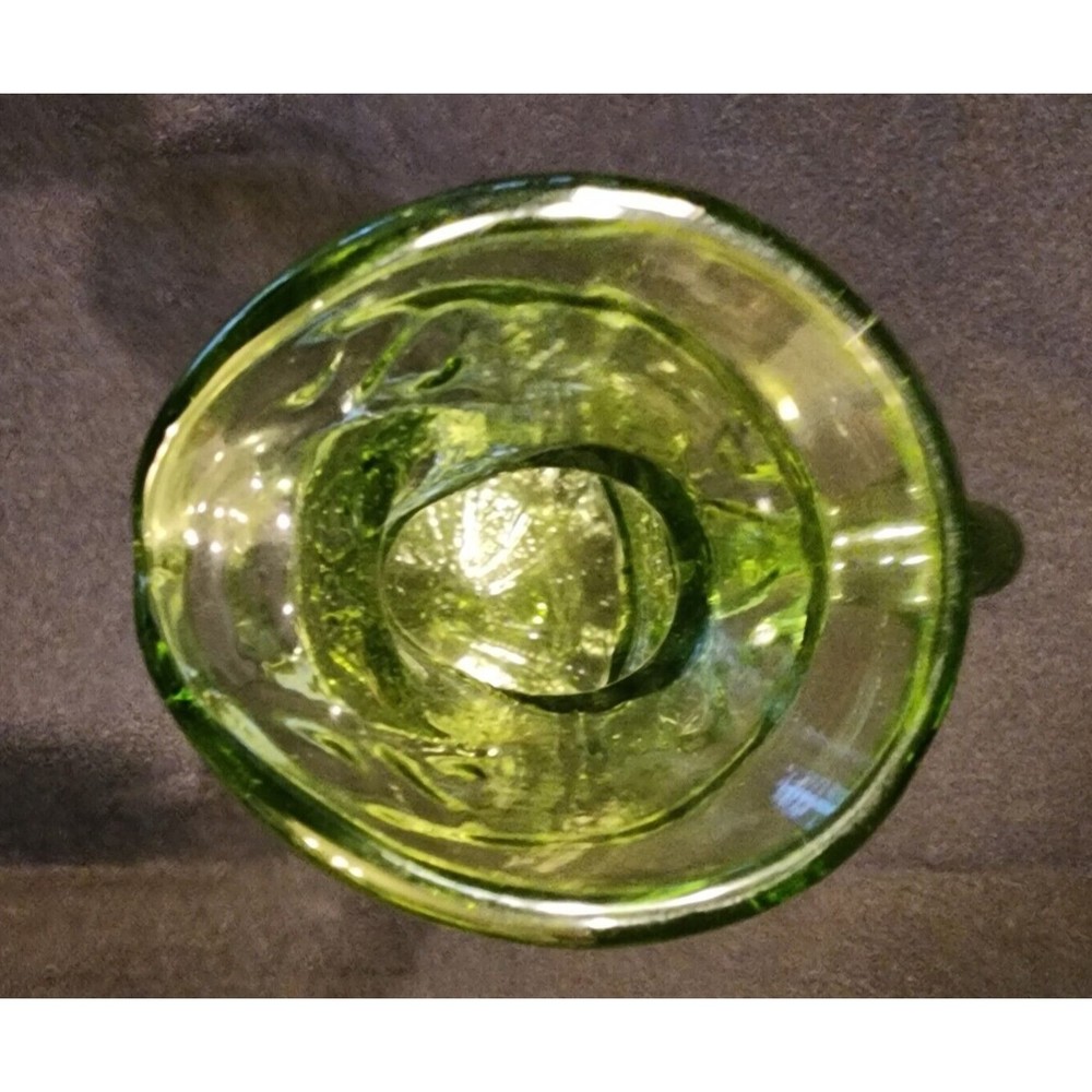 Kanawha Art Glass Colonial Lady Woman Lime Green Presse Glass Toby Syrup… - Picture 5 of 7